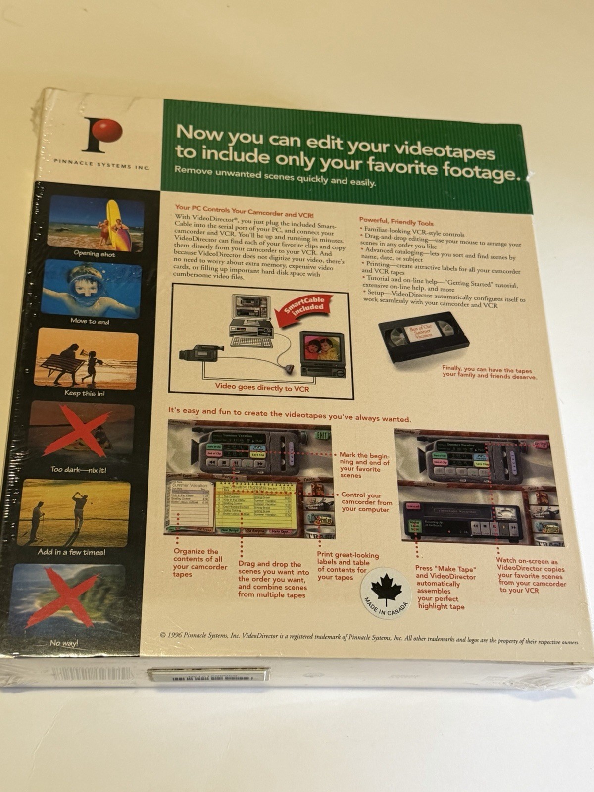 Pinnacle VideoDirector Home 1.1 Windows 95/3.1 Vintage Software NEW SEALED