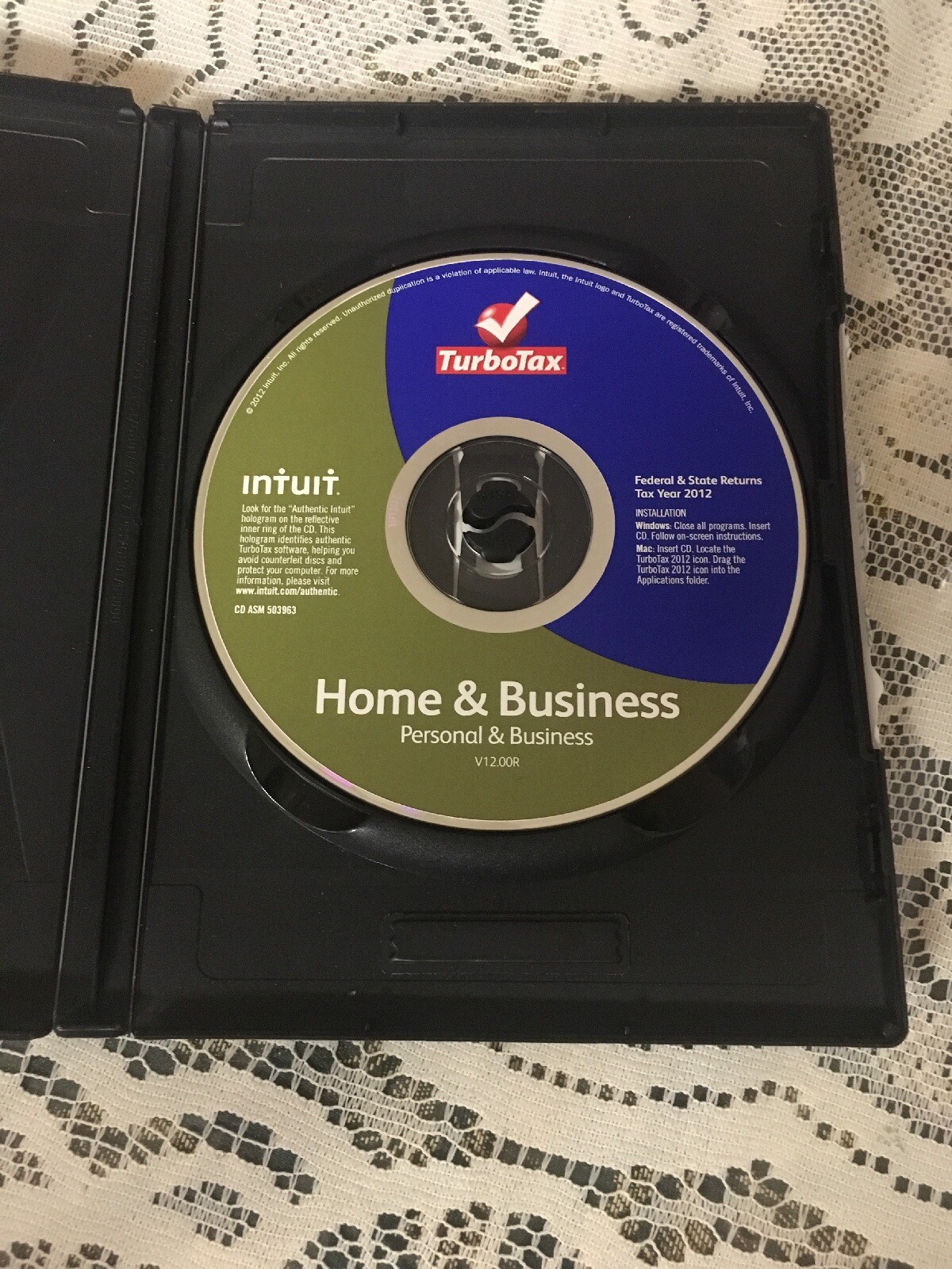 2012 Turbotax Home & Business Federal & State CD PERSONAL & SMALL BUSINESS