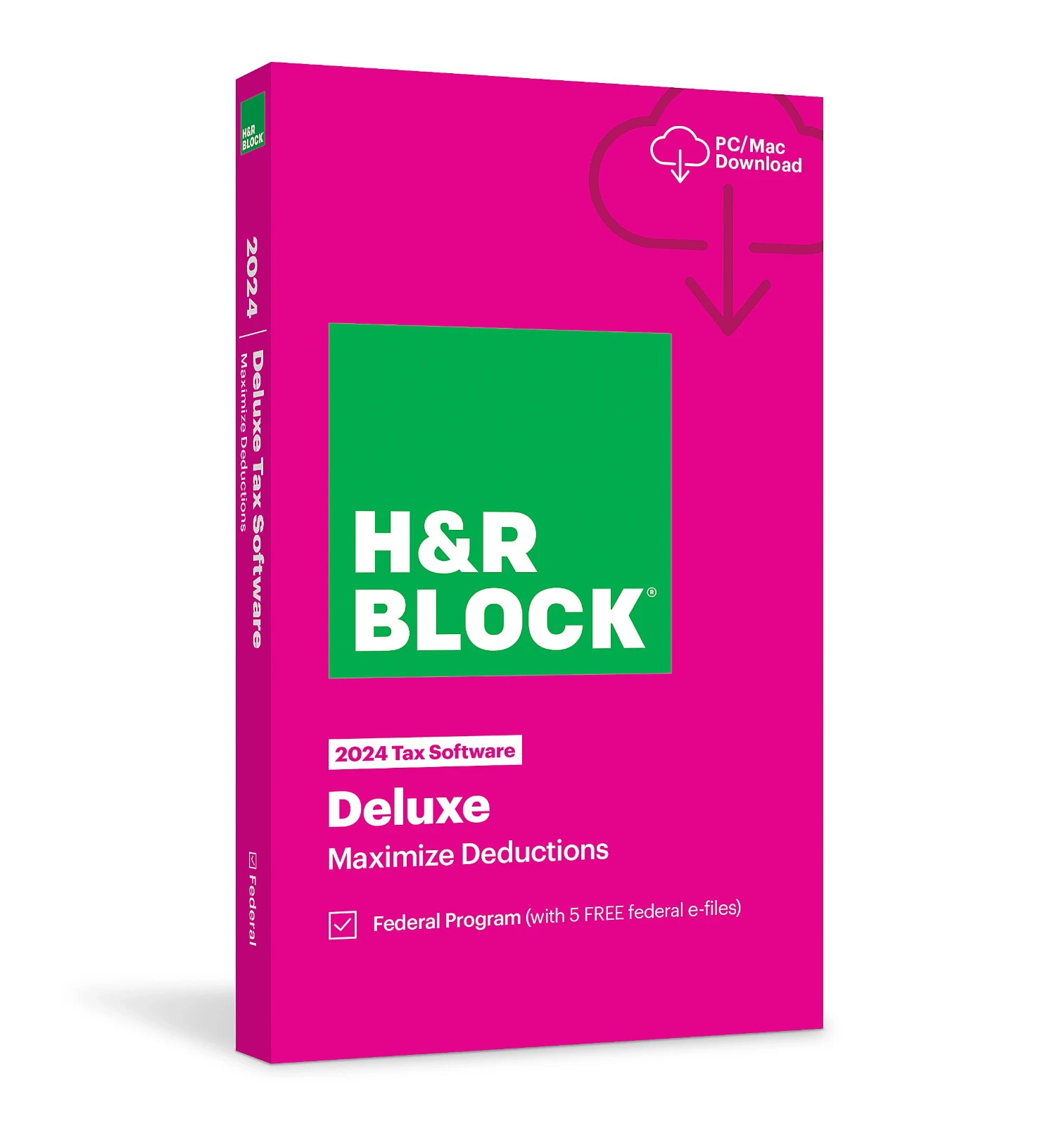 New 2024 H&R Block Tax Software Deluxe Edition for PC/MAC [Key Card]