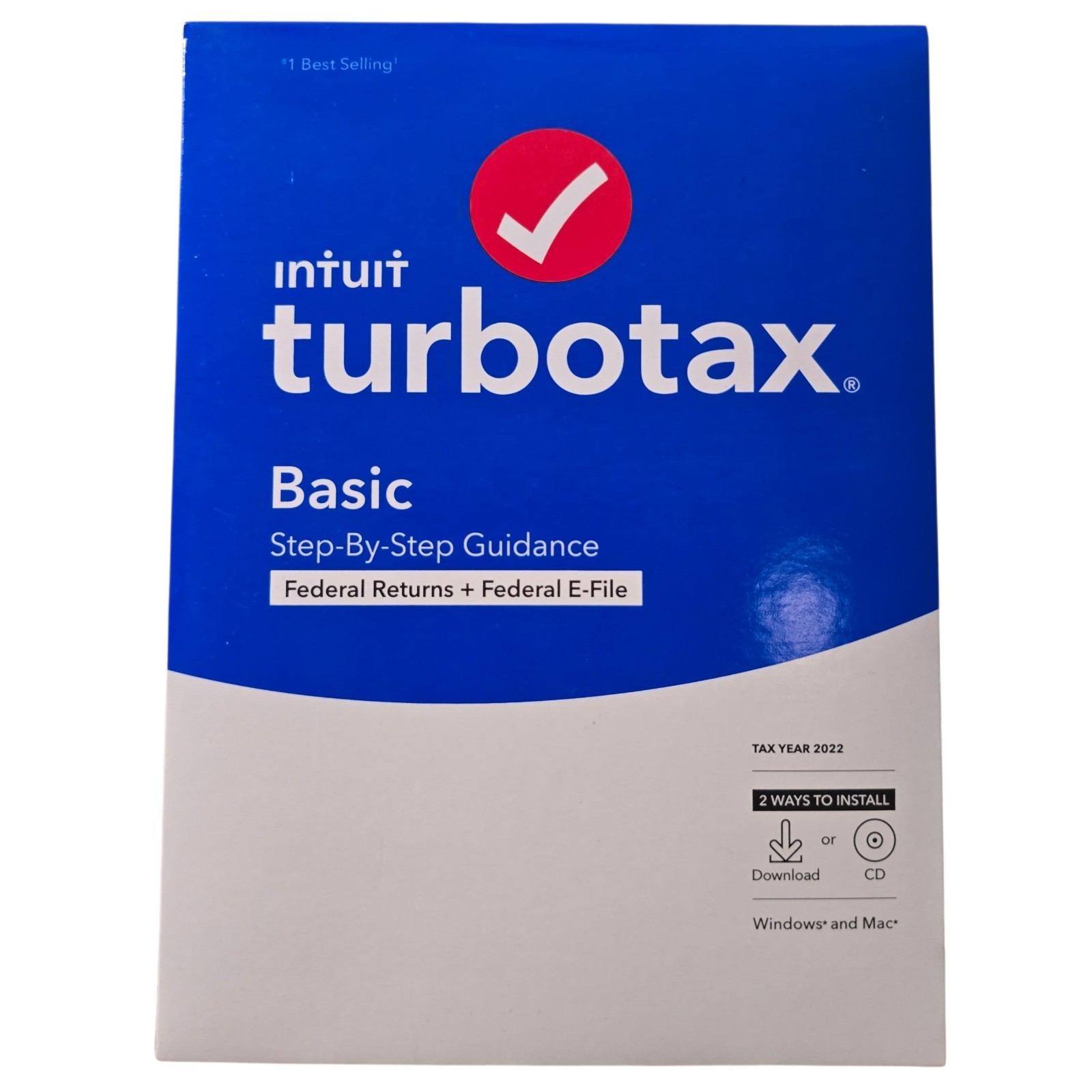 2022 TurboTax Basic• PC Or Mac CD or Download • Federal Returns + Federal E-File