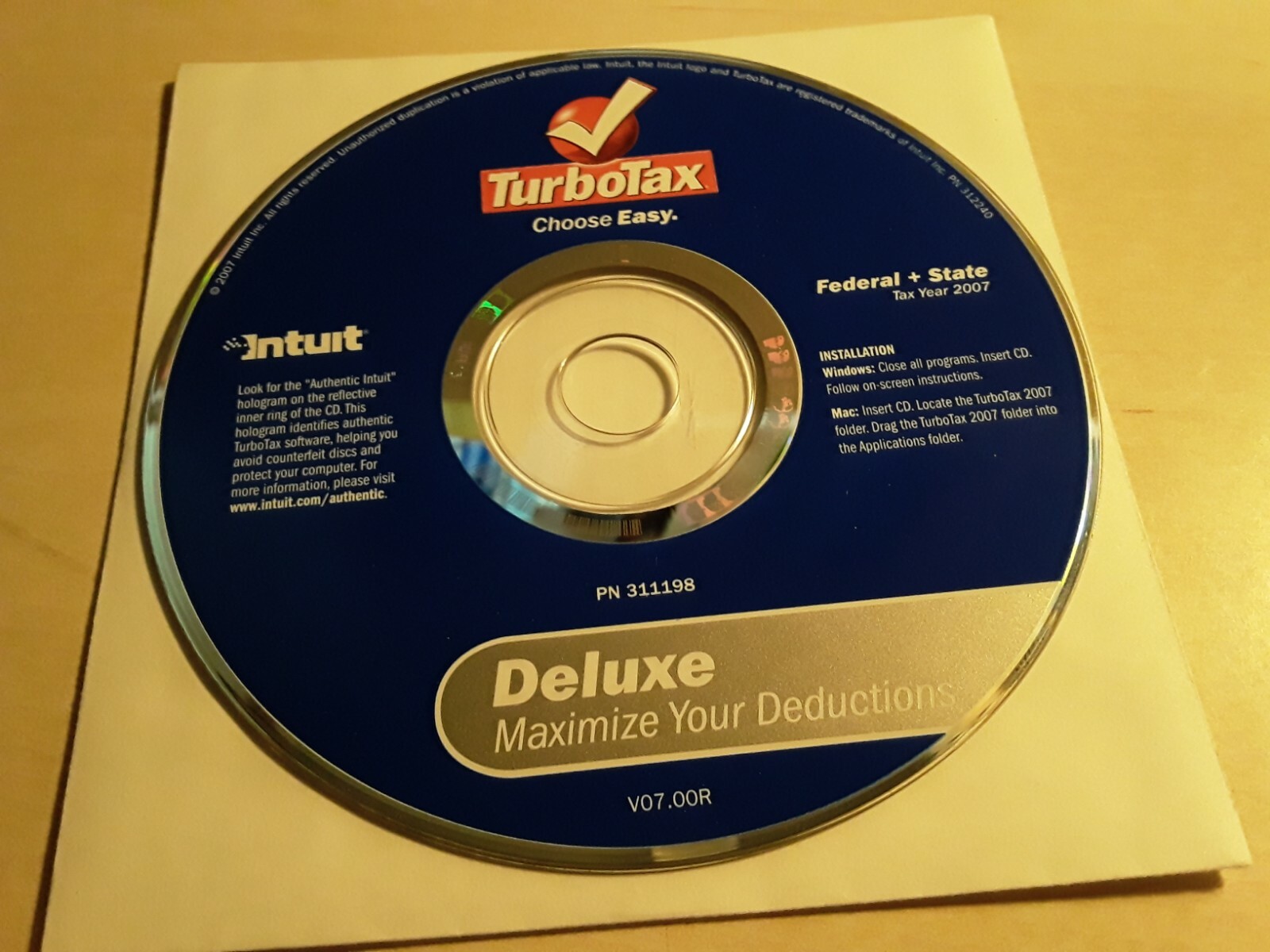 Turbo Tax Deluxe Federal State 2007