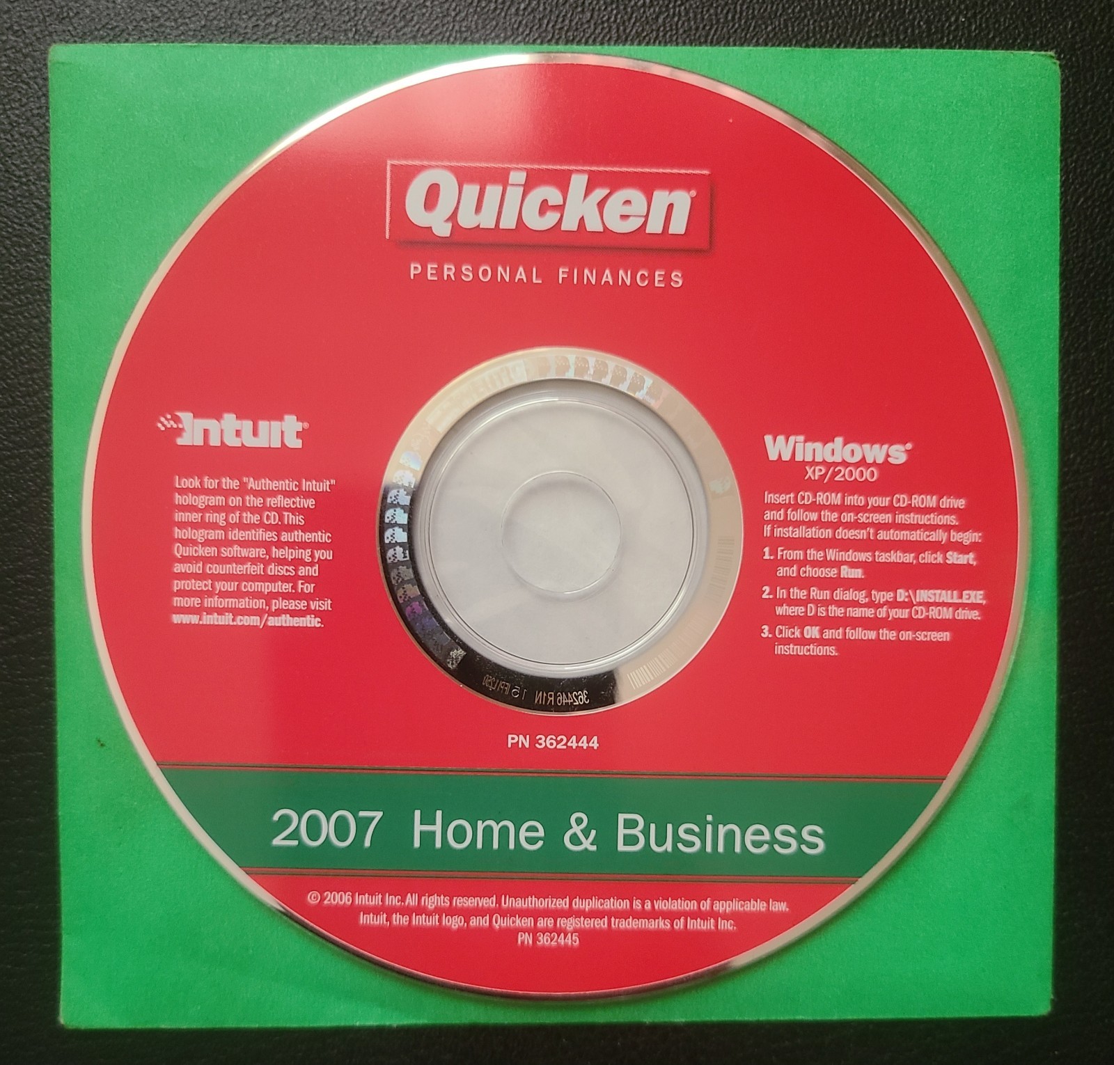 Quicken 2007 Home & Business for Windows XP/2000, NOT for Windows 10 or 11