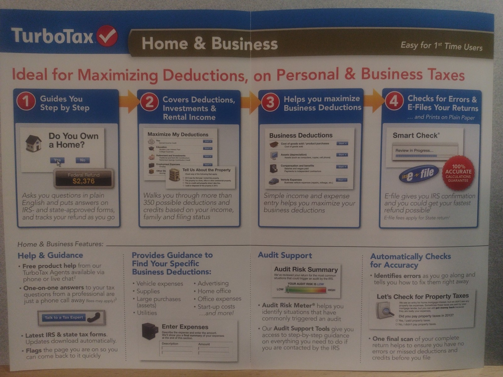 2013 TurboTax Home and Business CD Windows/Mac