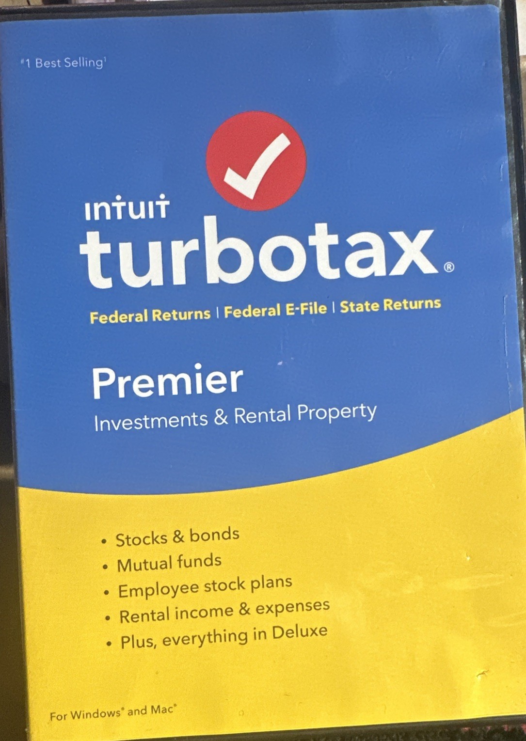2017 Intuit TurboTax Premier Investments Personal Tax CD Windows & Mac