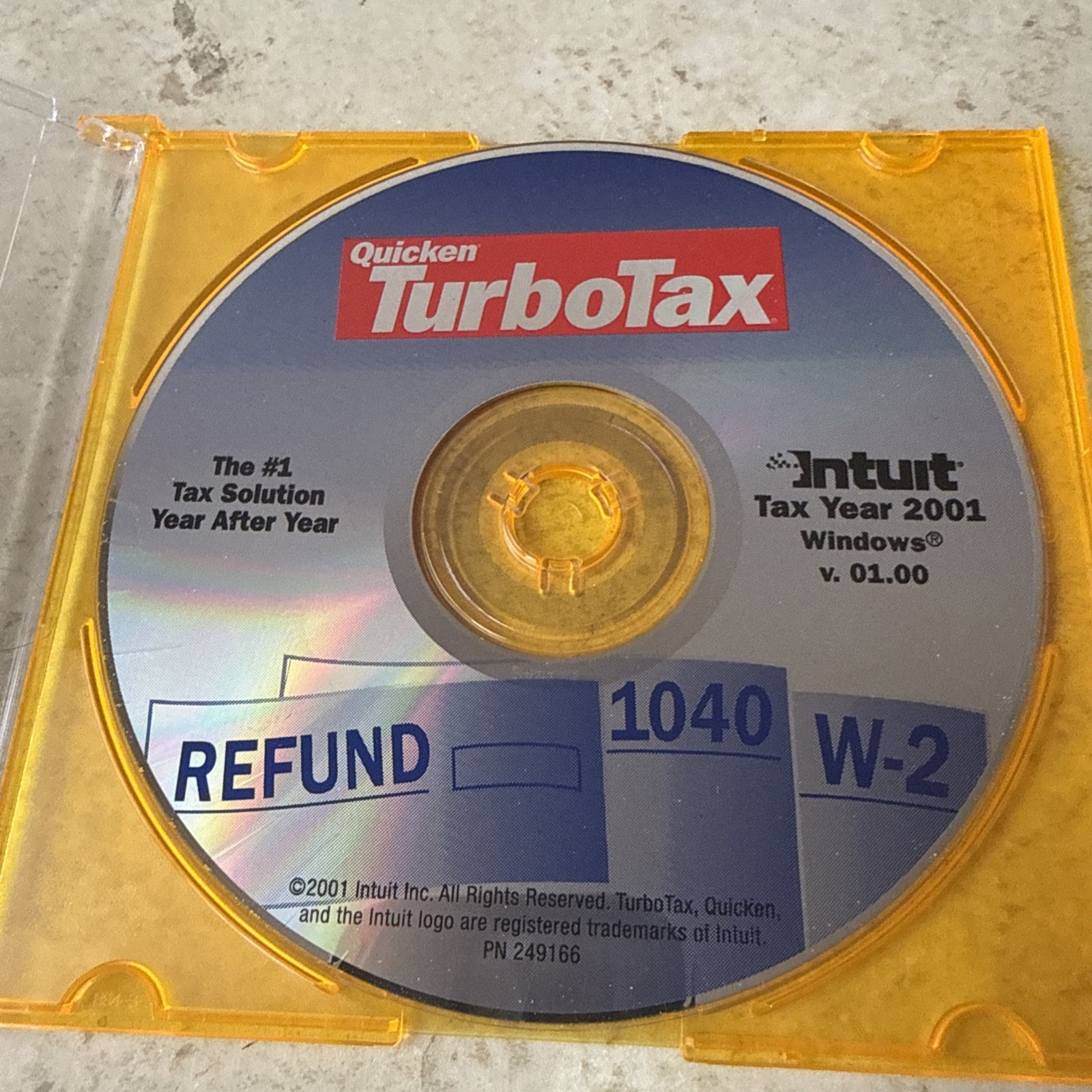 Intuit Turbotax 2001 Software in Jewel Case