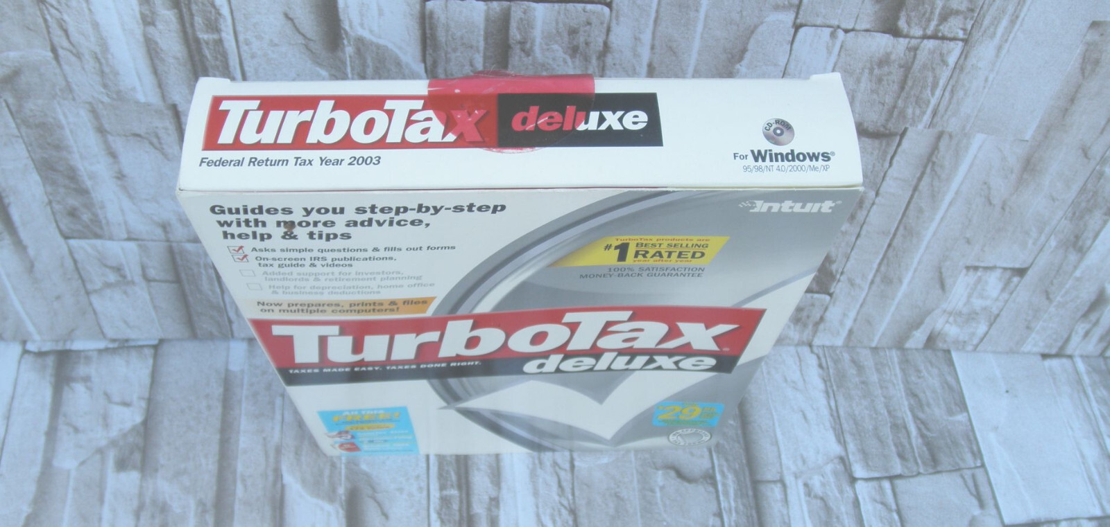 NEW (OPEN BOX) 2003 TURBOTAX DELUXE FEDERAL SOFTWARE WIN 95/98/NT 4.0/2000/ME/XP