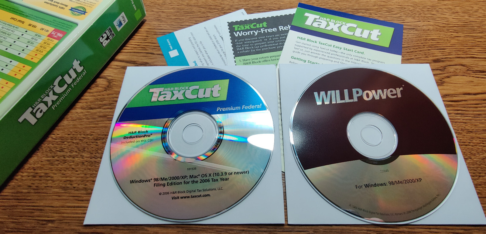 2006 H&R Block Tax Cut Software Premium Federal (No State) Win/Mac CD+Willpower