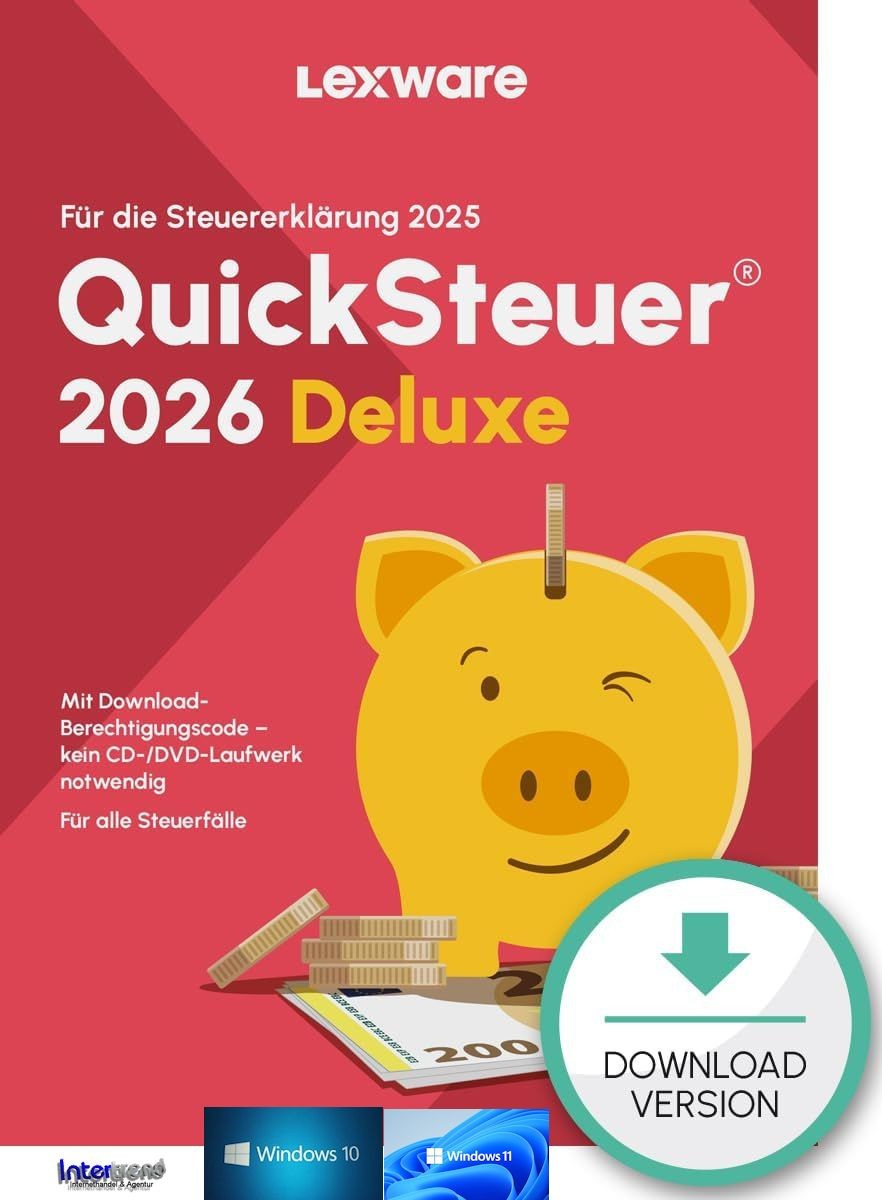 Lexware QuickSteuer Deluxe 2026 (tax year 2025) for 5 tax returns NEW
