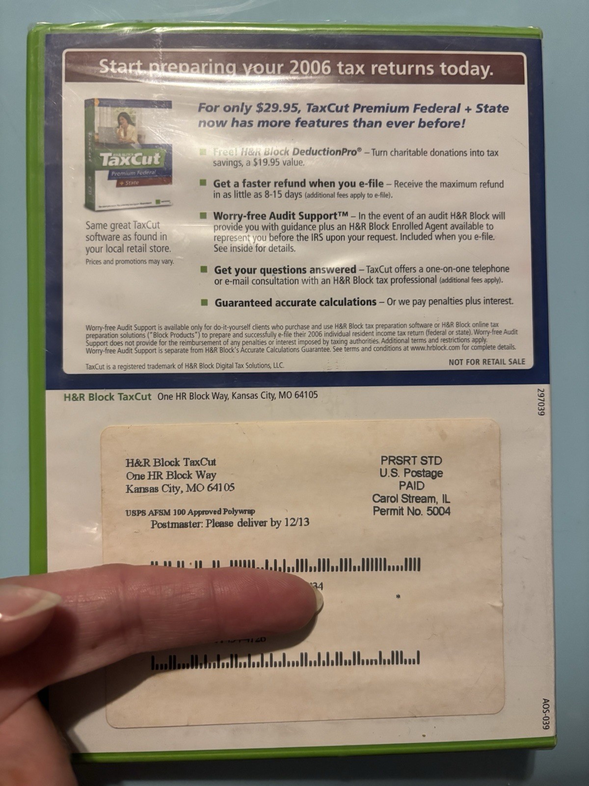 H&R Block Tax Cut Premium Federal + State 2006 Tax Year Windows and Mac CD-ROM