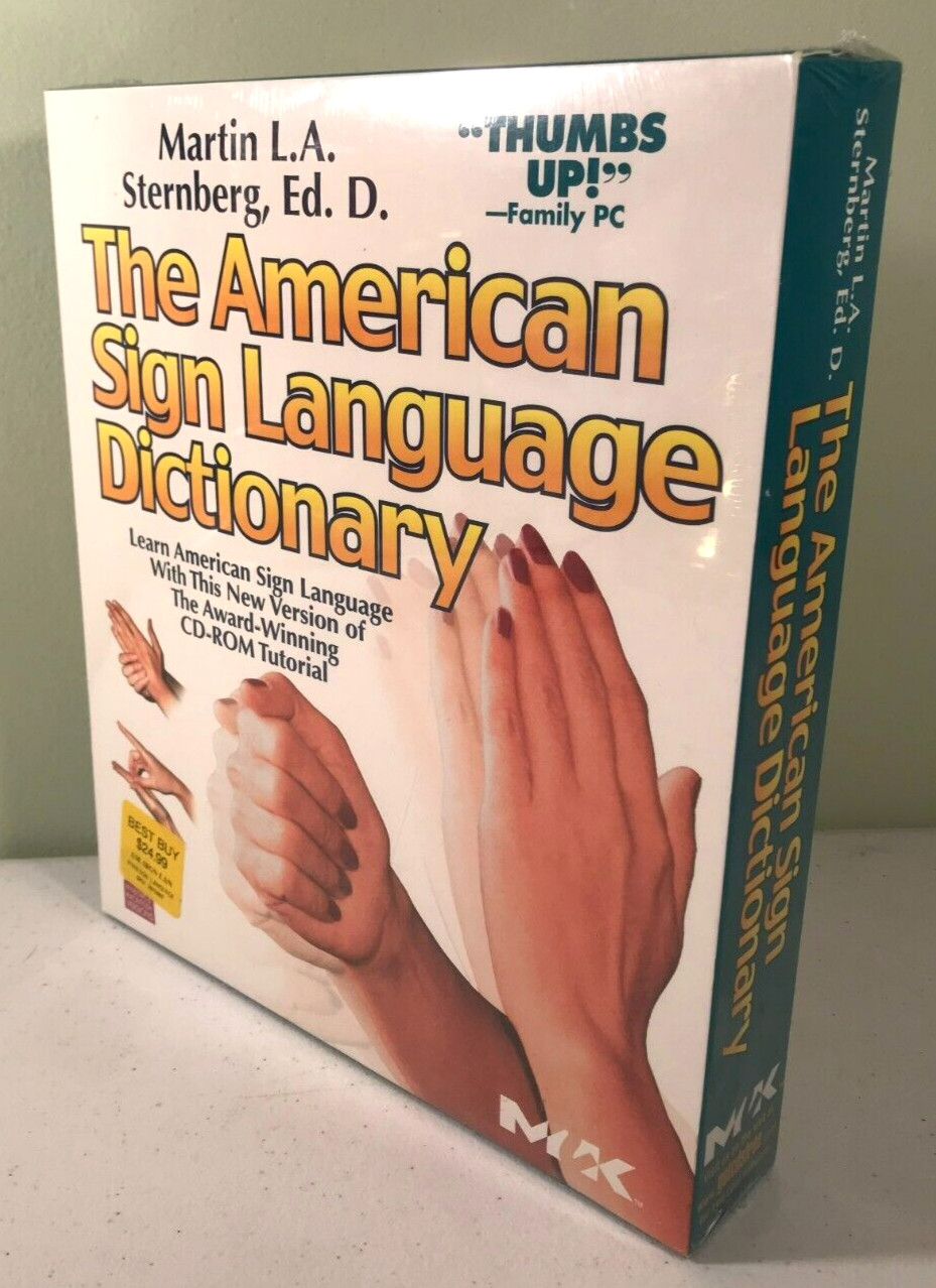 1999 NEW vintage software American Sign Language Dictionary CD-ROM for Window 95
