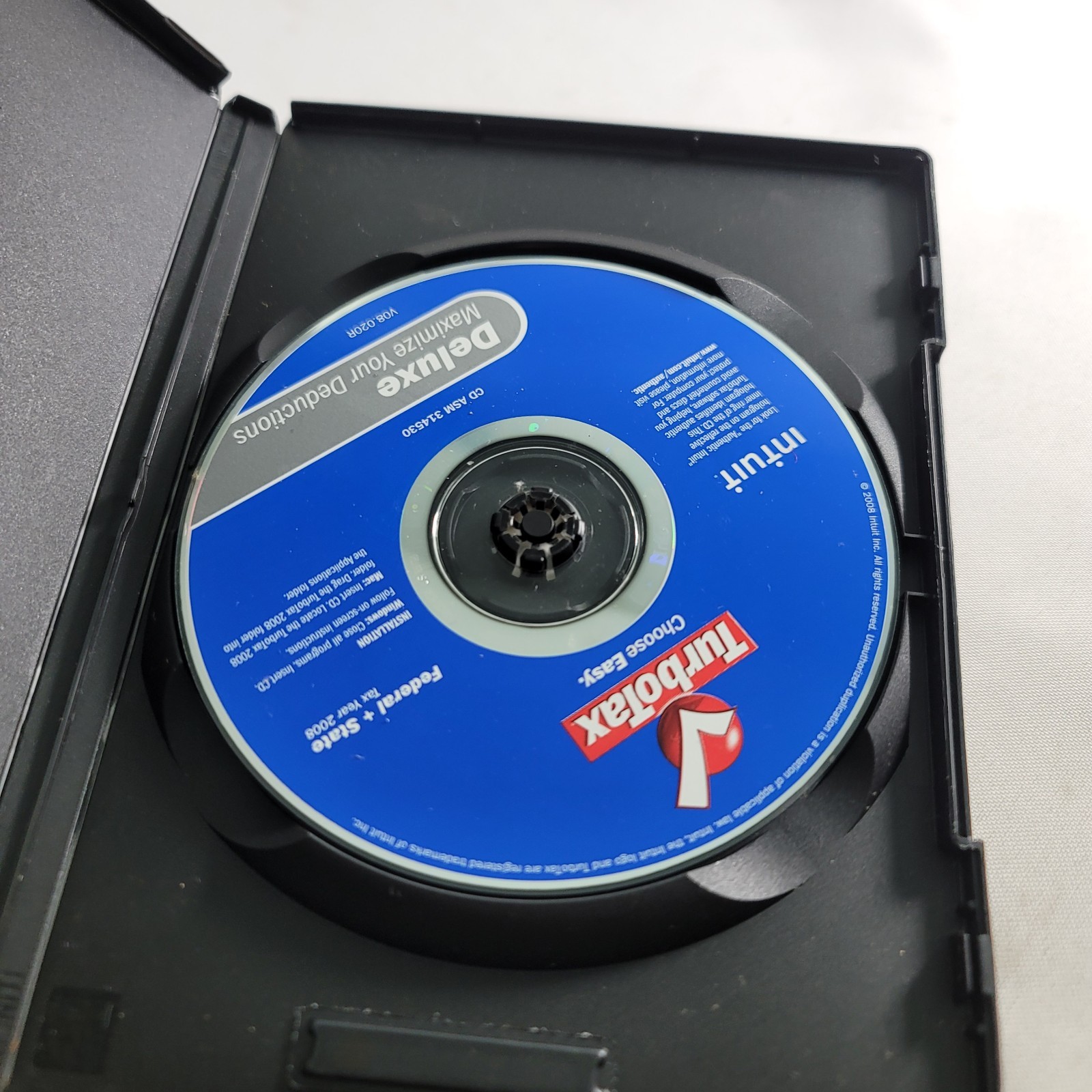 Turbo Tax Deluxe 2008 Federal + State Includes Federal E-File, CD