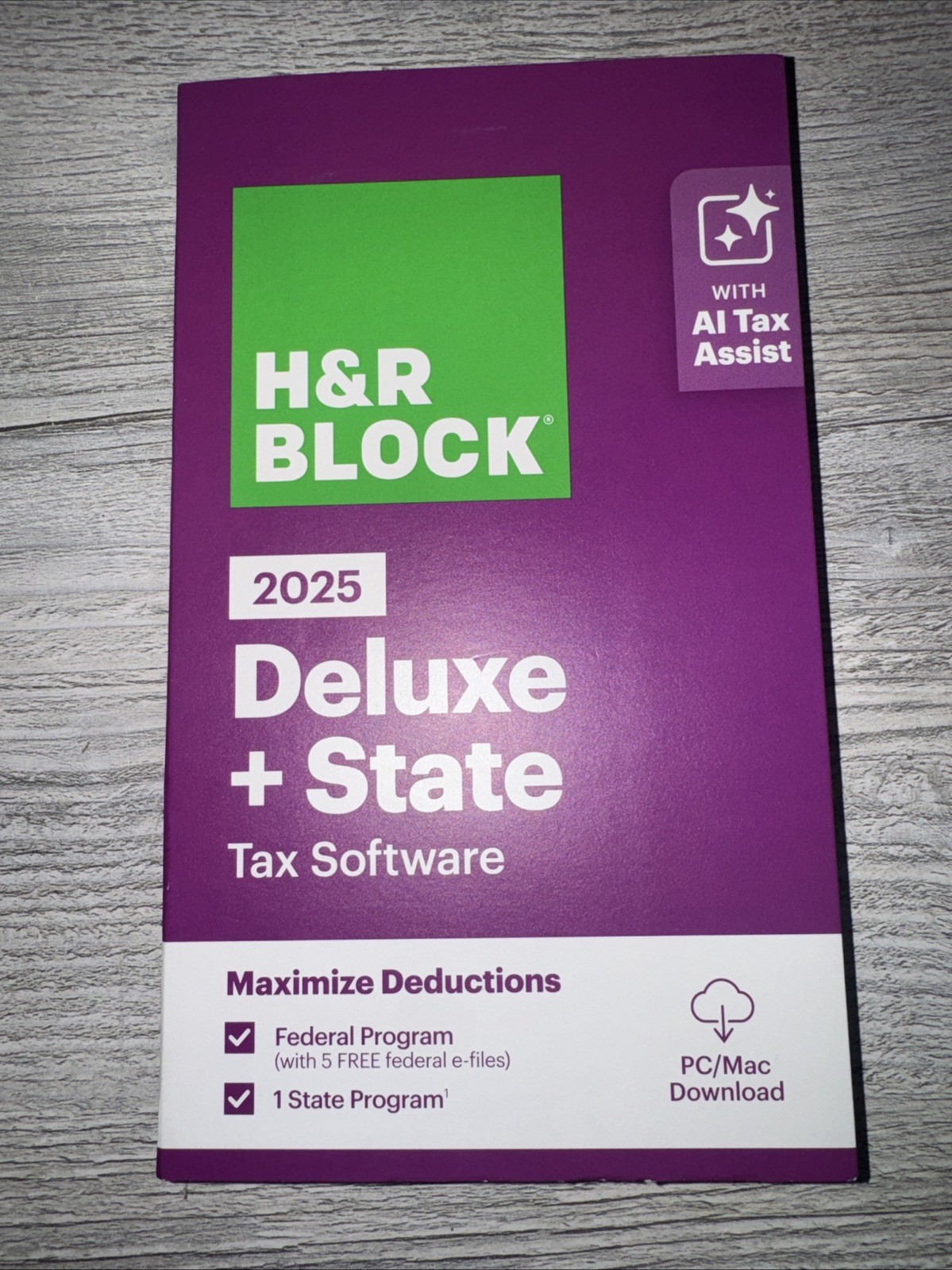H&R Block Tax Software Deluxe +State 2025 Key Card sealed box