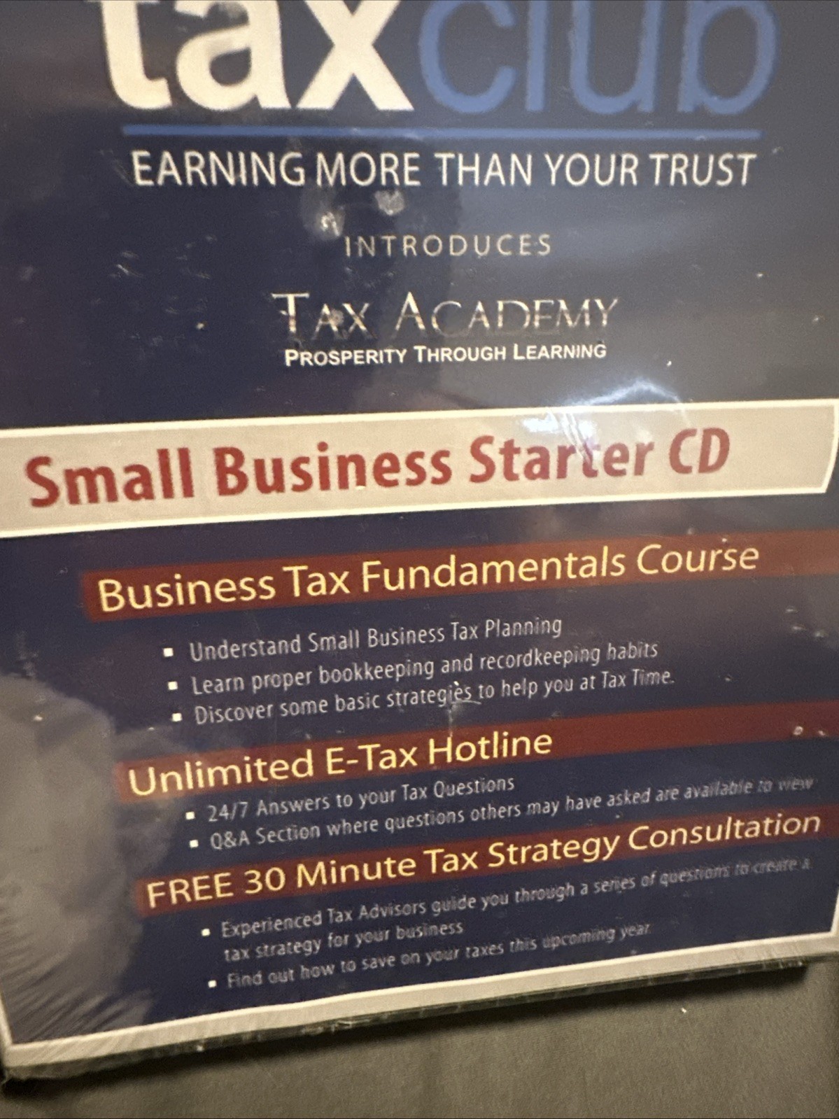 Tax Academy Small Business Starter PC CD-ROM Win Mac