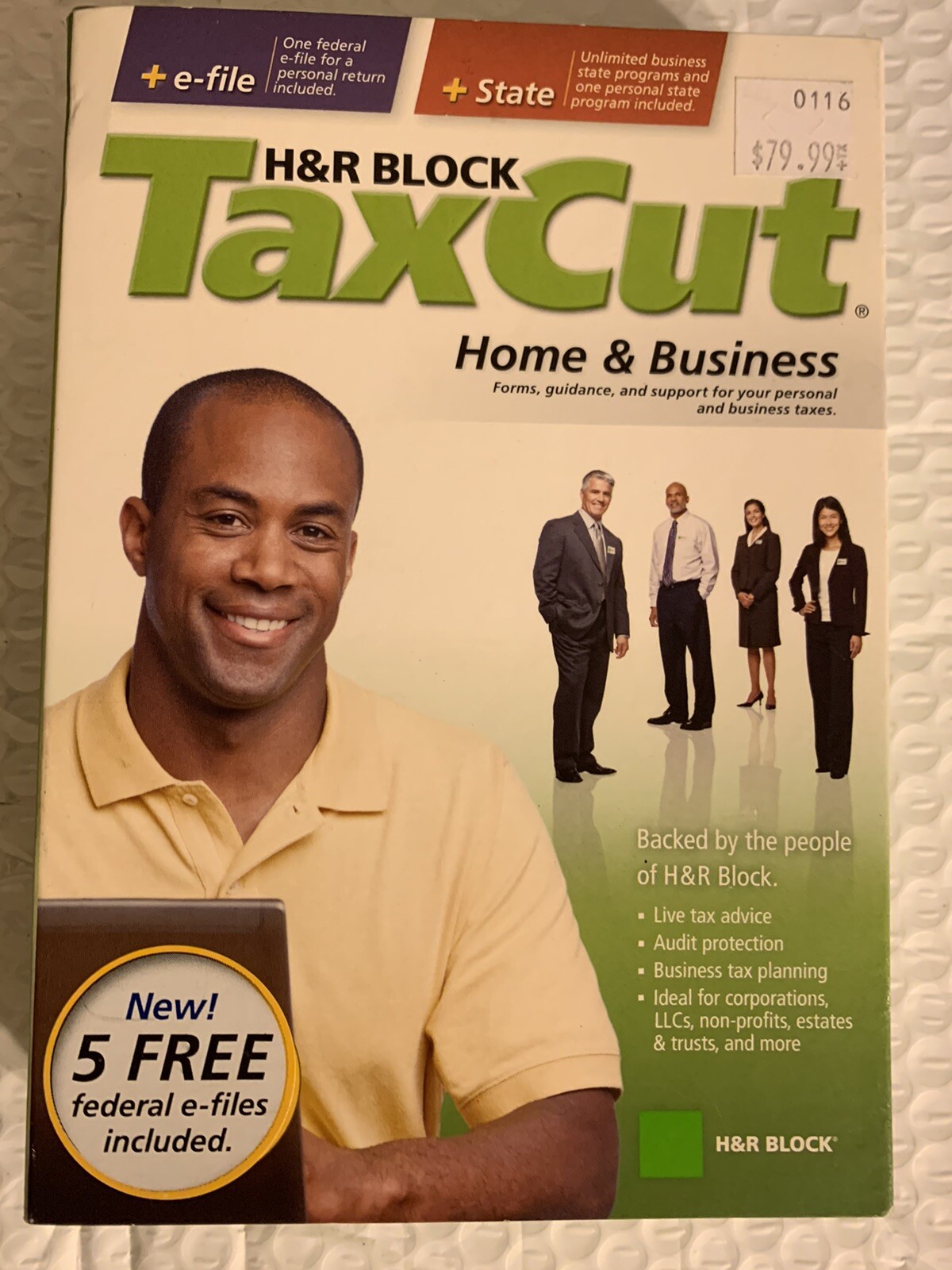 2008 TaxCut HOME & BUSINESS Federal turbo Tax Cut H&R Block New CD in retail Box