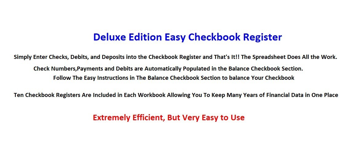 Deluxe Budget Tracker Excel Spreadsheet, PC or Android +FREE Checkbook Register