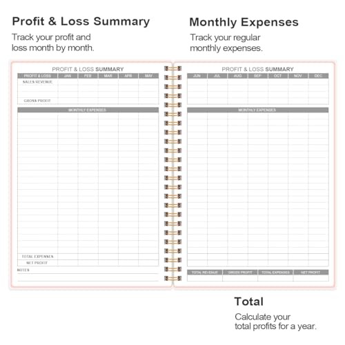 Income & Expense Log Book – A5 Income and Expense Ledger Book for Small Rose