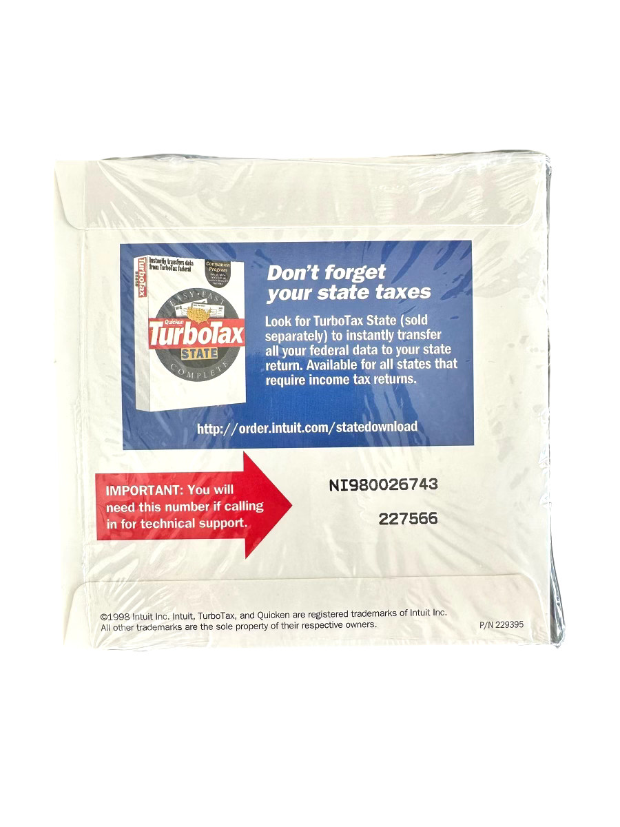Quicken TurboTax Deluxe Tax Year 1998 Win 3.1/95/98/NT 4.0