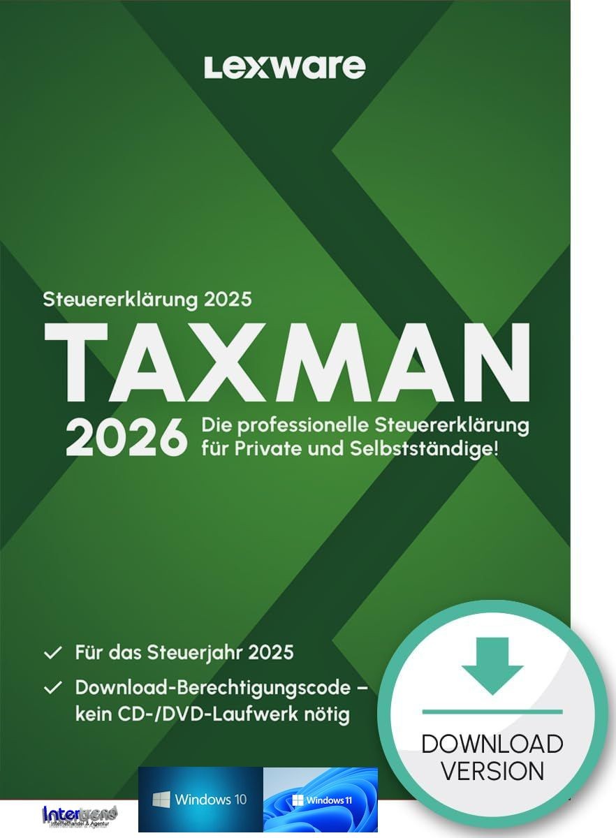 Lexware Taxman 2026 (Tax Year 2025) for 5 Tax Returns Manual (PDF) NEW