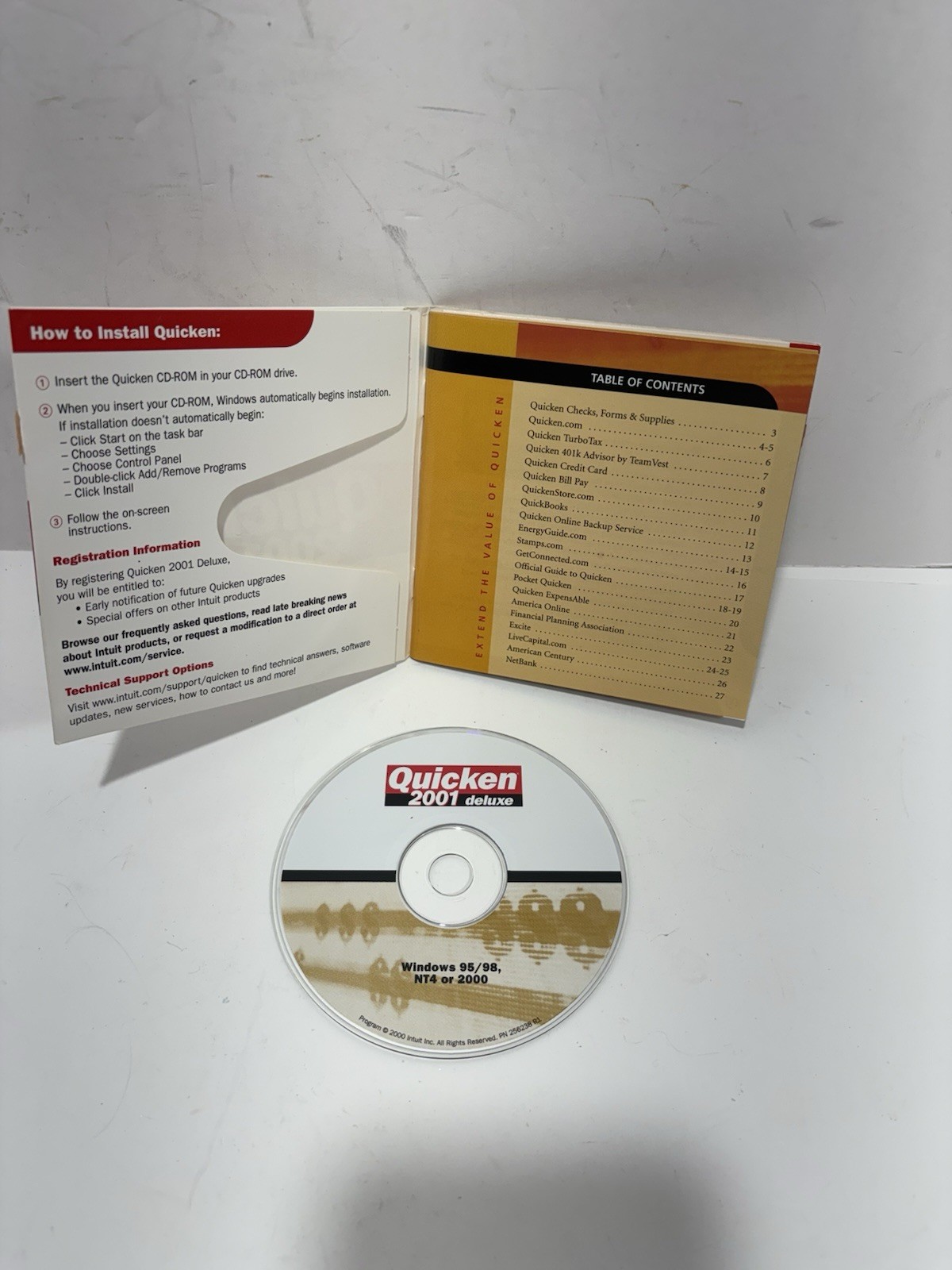 Quicken 2001 Deluxe Financial Software Windows 95 98 NT 2000 Version CD