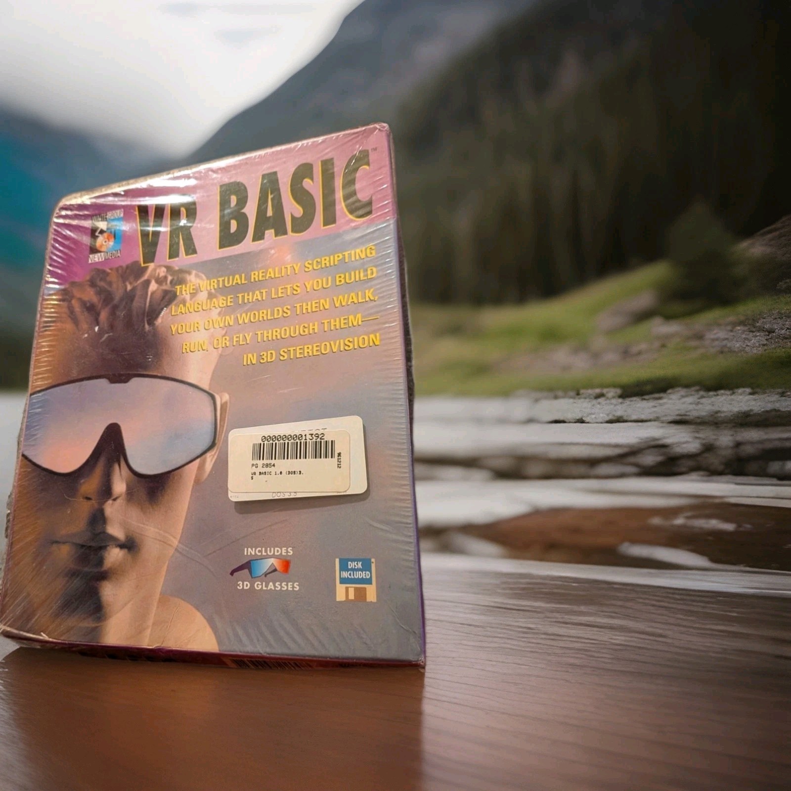 Rare VR BASIC DOS Virtual Reality Software Sealed w/ 3D Glasses Waite Group 90s