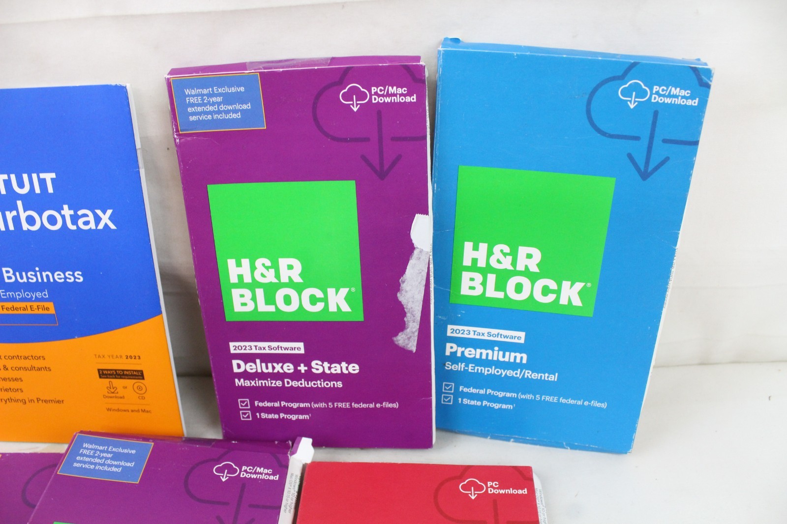 Opened Tax Software Lot H&R Block Deluxe State Premium Business Turbotax 2023 ZZ
