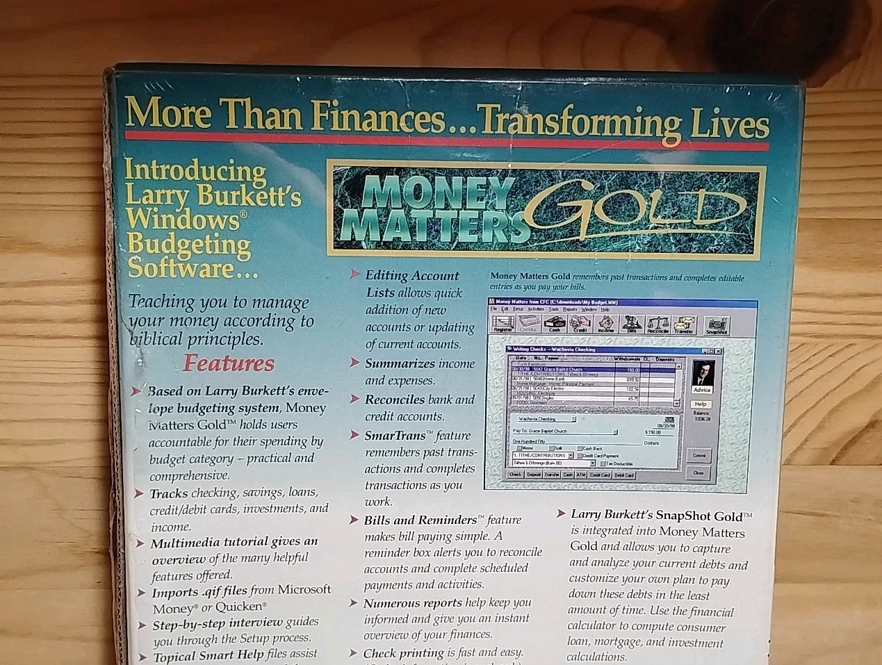 Rare Larry Burkett’s Money Matters Software Snapshot Gold Edition SEALED CD-ROM
