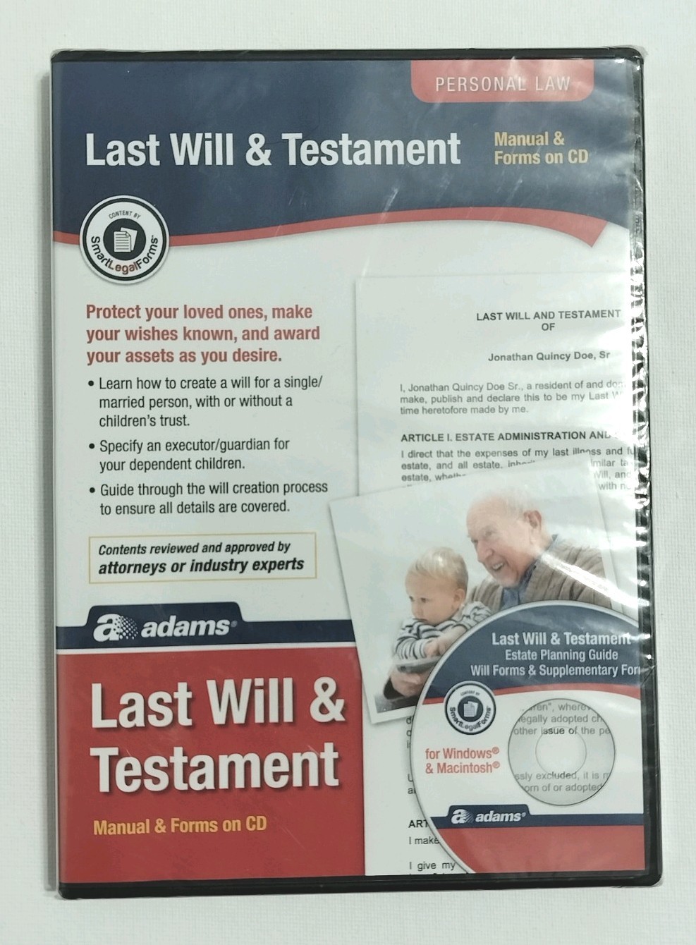 Adams Prepare A Last Will and Testament Software CD