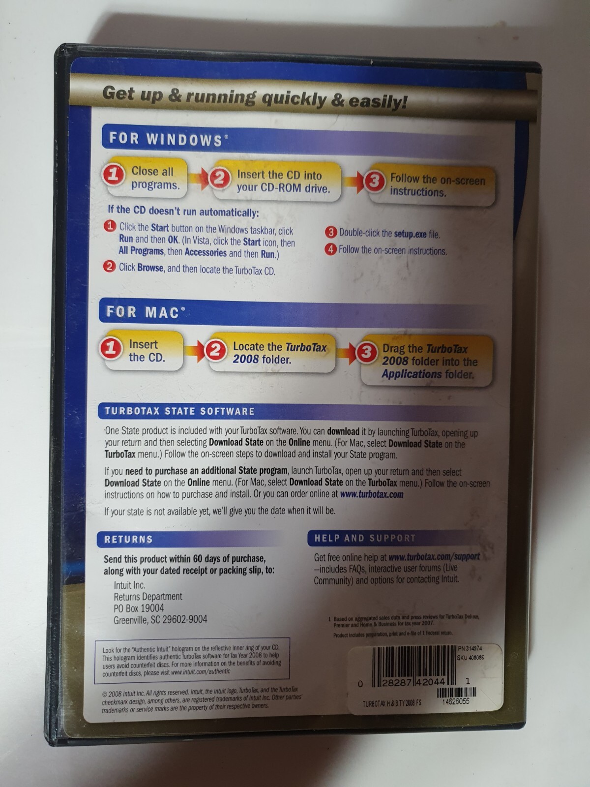 Turbo Tax 2008 Home And Business