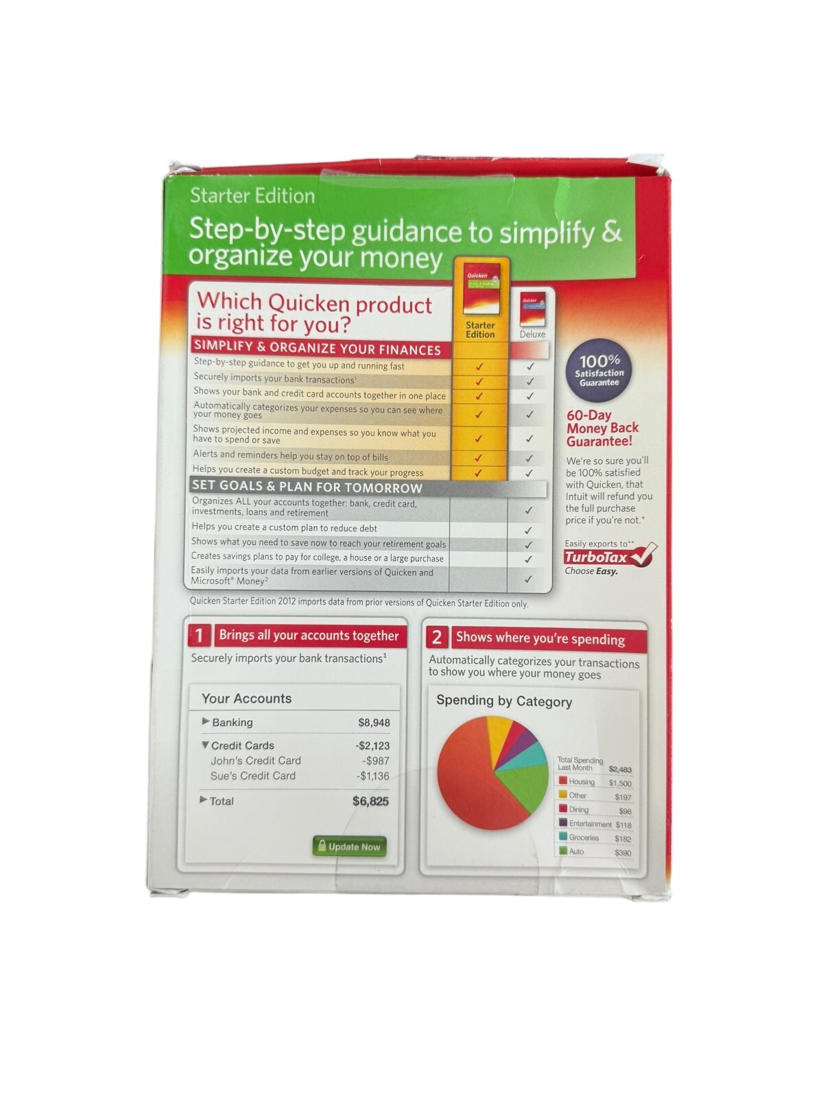 Intuit Quicken Starter Edition 2012 Windows XP/ SP2 & Up/Vista/ 7