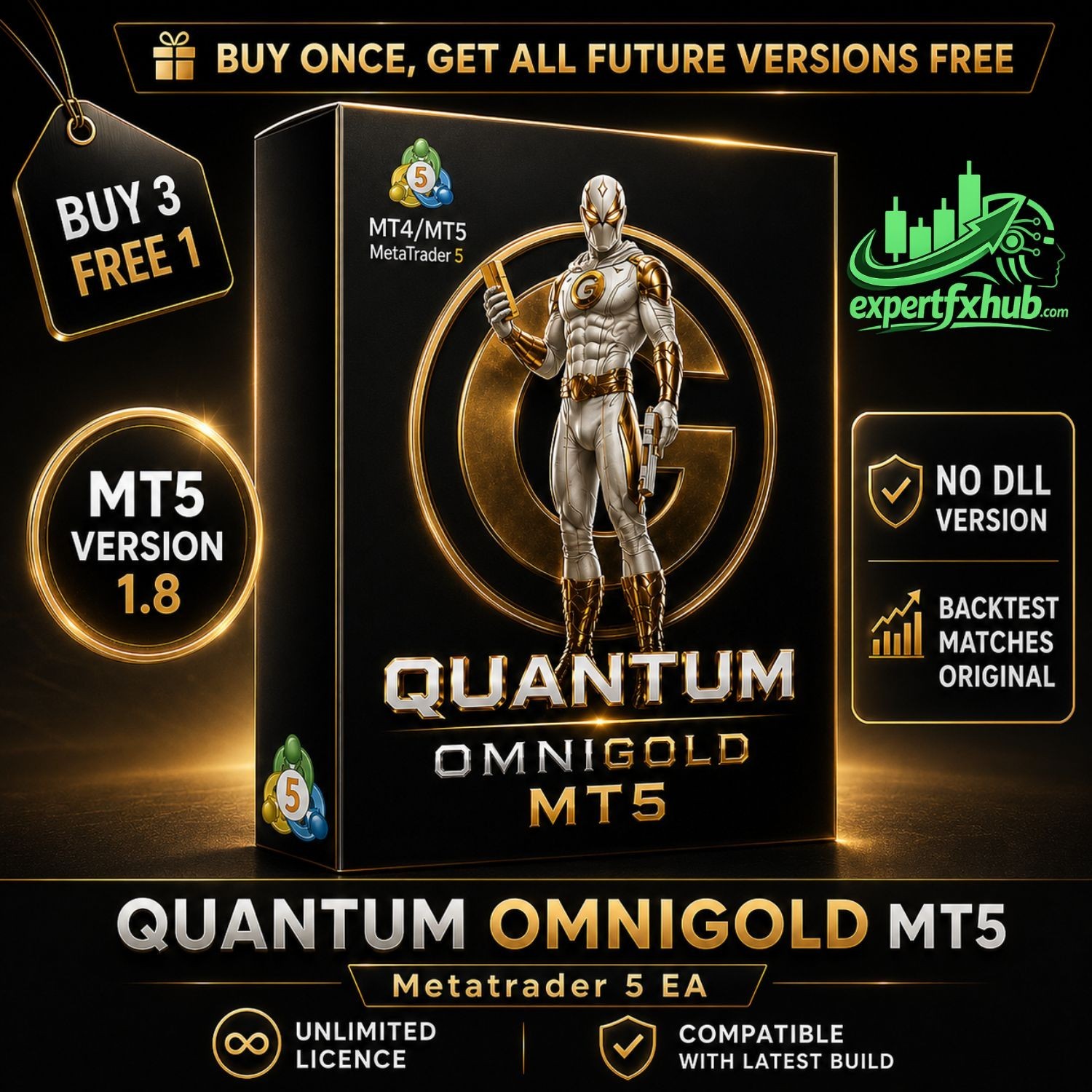 v1.8 Quantum OmniGold EA Metatrader MT5 Bot Trading Robot MQL5 Expert Advisor