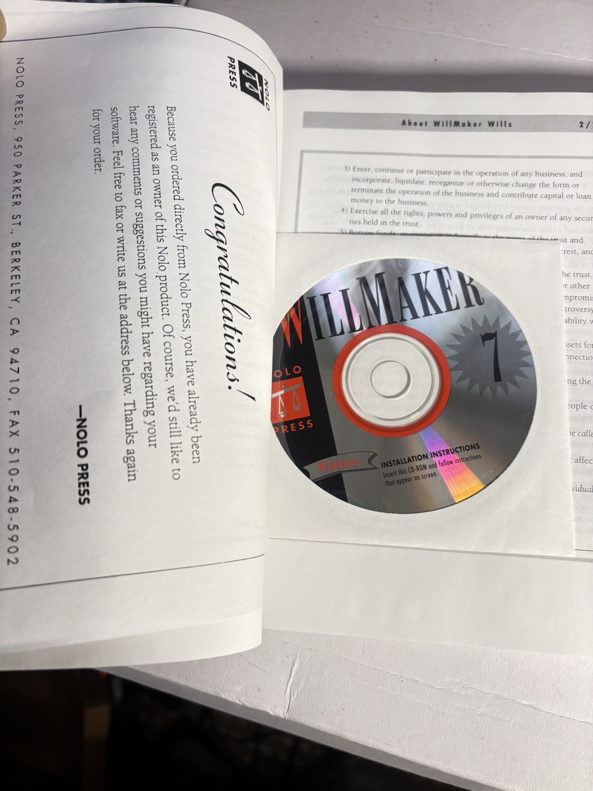 Will Maker 7 Free Cd Inside Nolo’s Living Trust Maker New Nib Vintage