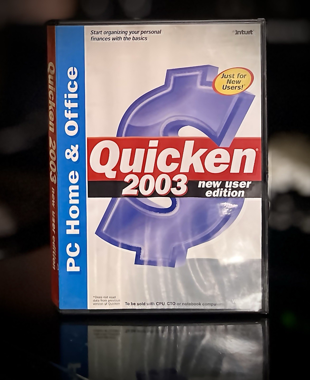 Intuit Quicken 2003 New User Edition Software CD-ROM WINDOWS 95 98 XP in Case