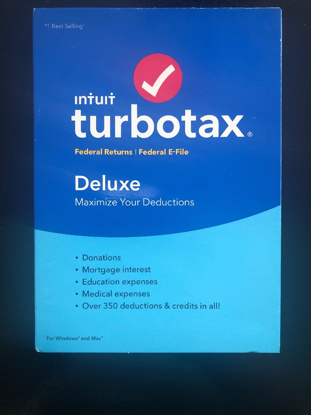 Intuit TurboTax Deluxe 2018 Federal Returns Federal E-File State Returns Irs Tax