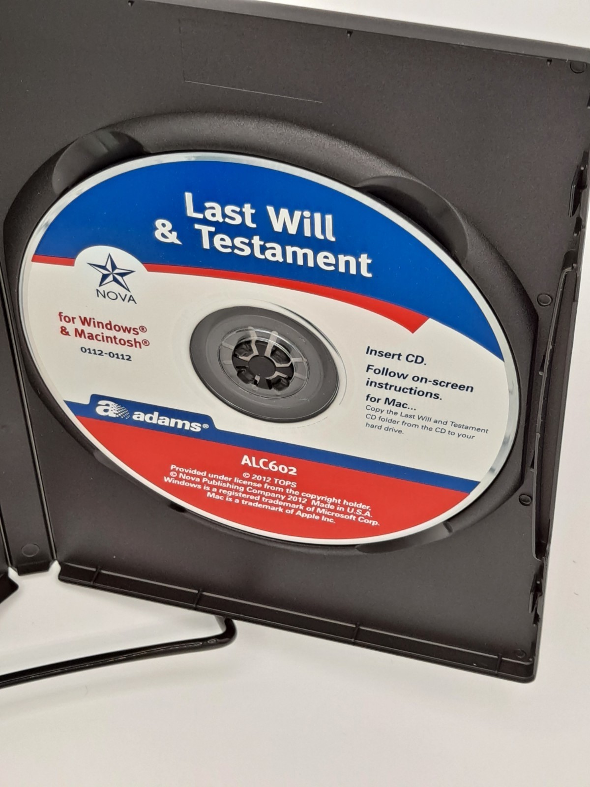 Adams Last Will & Testament Manual & Forms CD Windows/Mac Personal Law