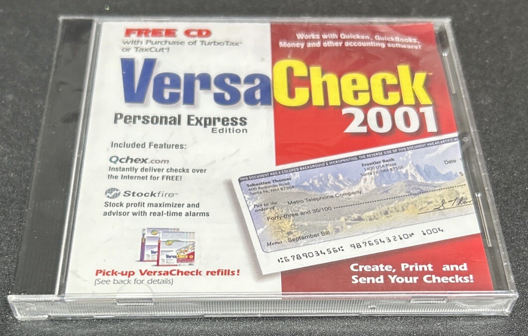 VersaCheck 2001 Personal Express Edition PC Computer Print Checks Software (New)