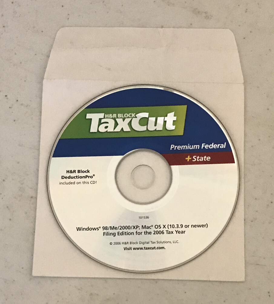 2006 H&R Block TaxCut Premium Federal + State Win 98/Me/2000/XP; Mac OS X