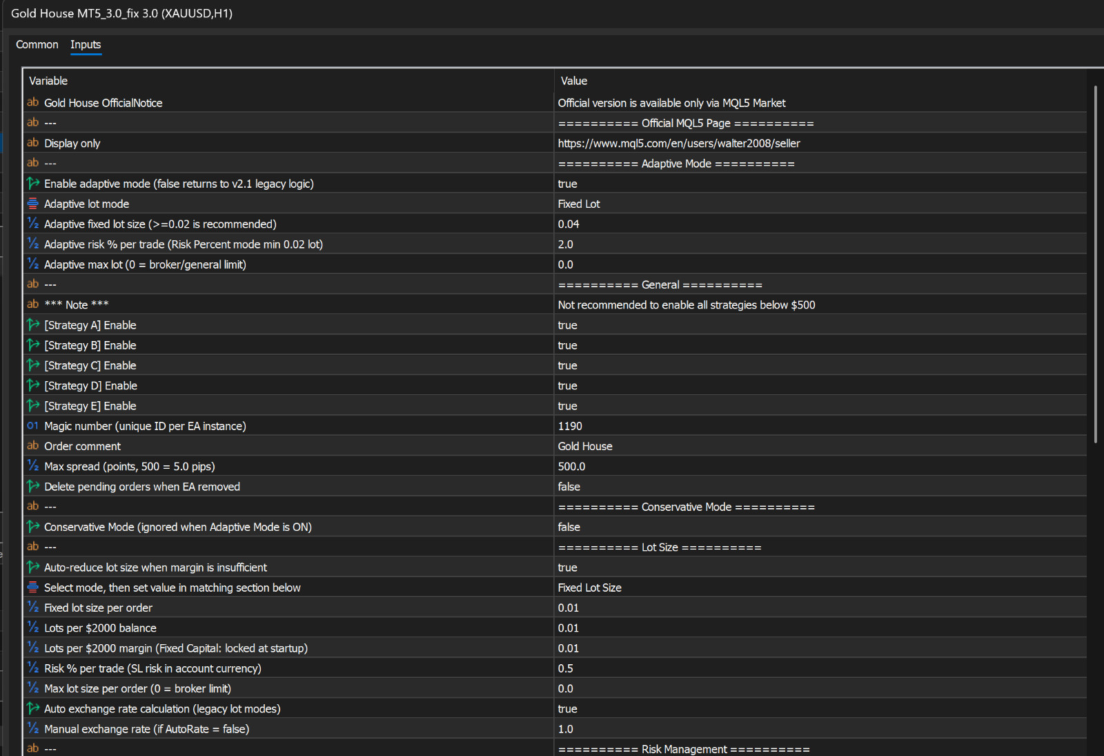 v3.0 Gold House EA Metatrader MT5 Gold Bot Trading Robot MQL5 Expert Advisor