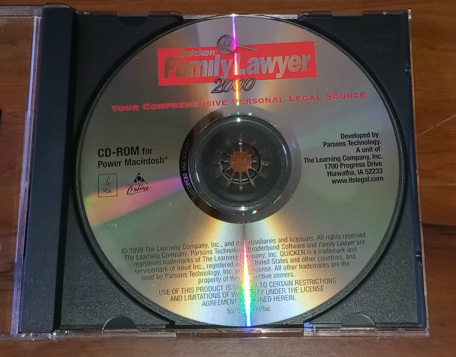 Quicken Family Lawyer CD-Rom for Power Macintosh 2000 Parsons Technology