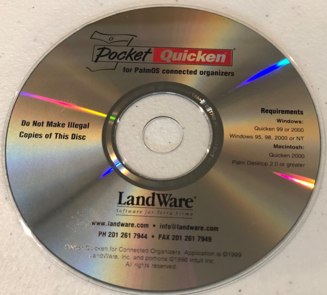 Pocket Quicken for Palm OS/Pocket PC Handhelds – CD only