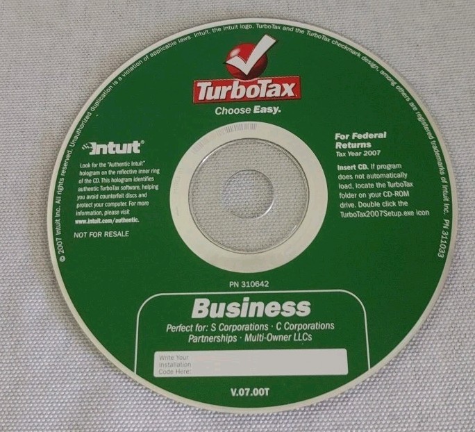 Lot of 4 TurboTax Deluxe 2011 2012 and Home and Business 2007- CD only