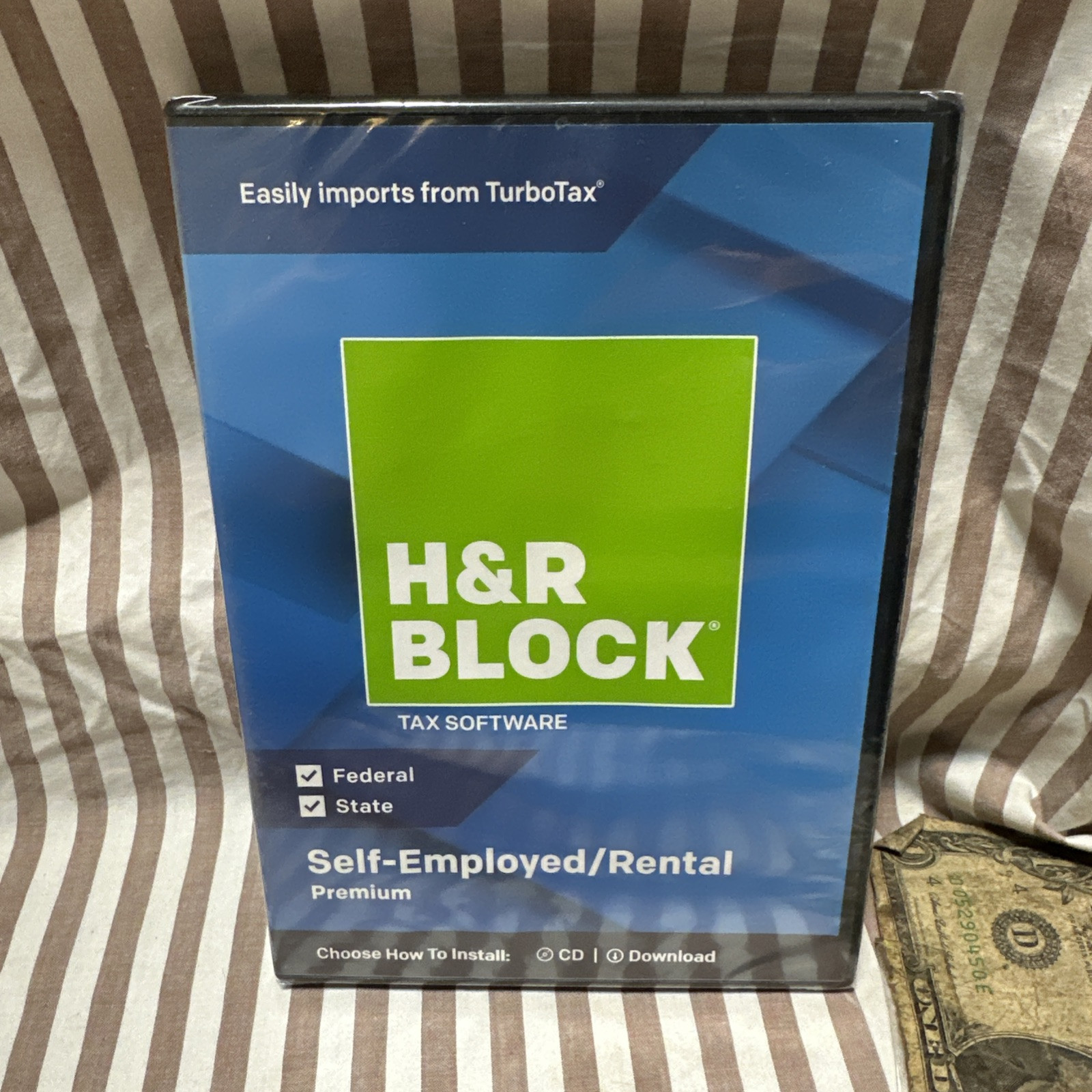 2018 H&R Premium Self Employed/Rental 2018 Tax Software Fed/State Turbotax CD