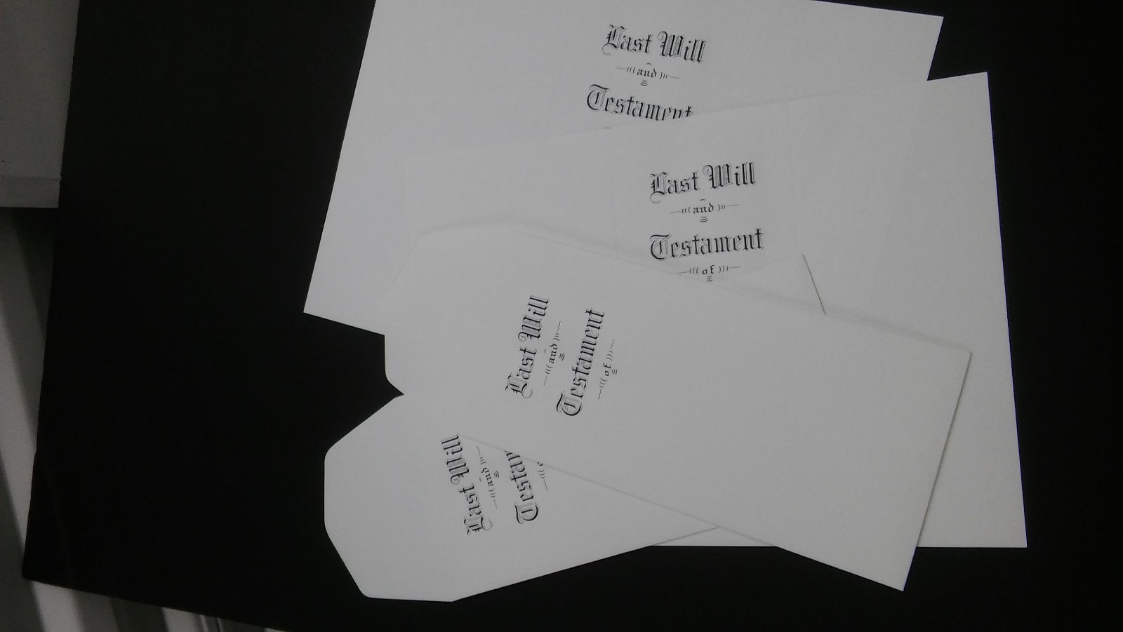 PROFESSIONAL QUALITY LEGAL WILL ENVELOPES AND WILL BACKERS FOR WILLS MADE ONLINE