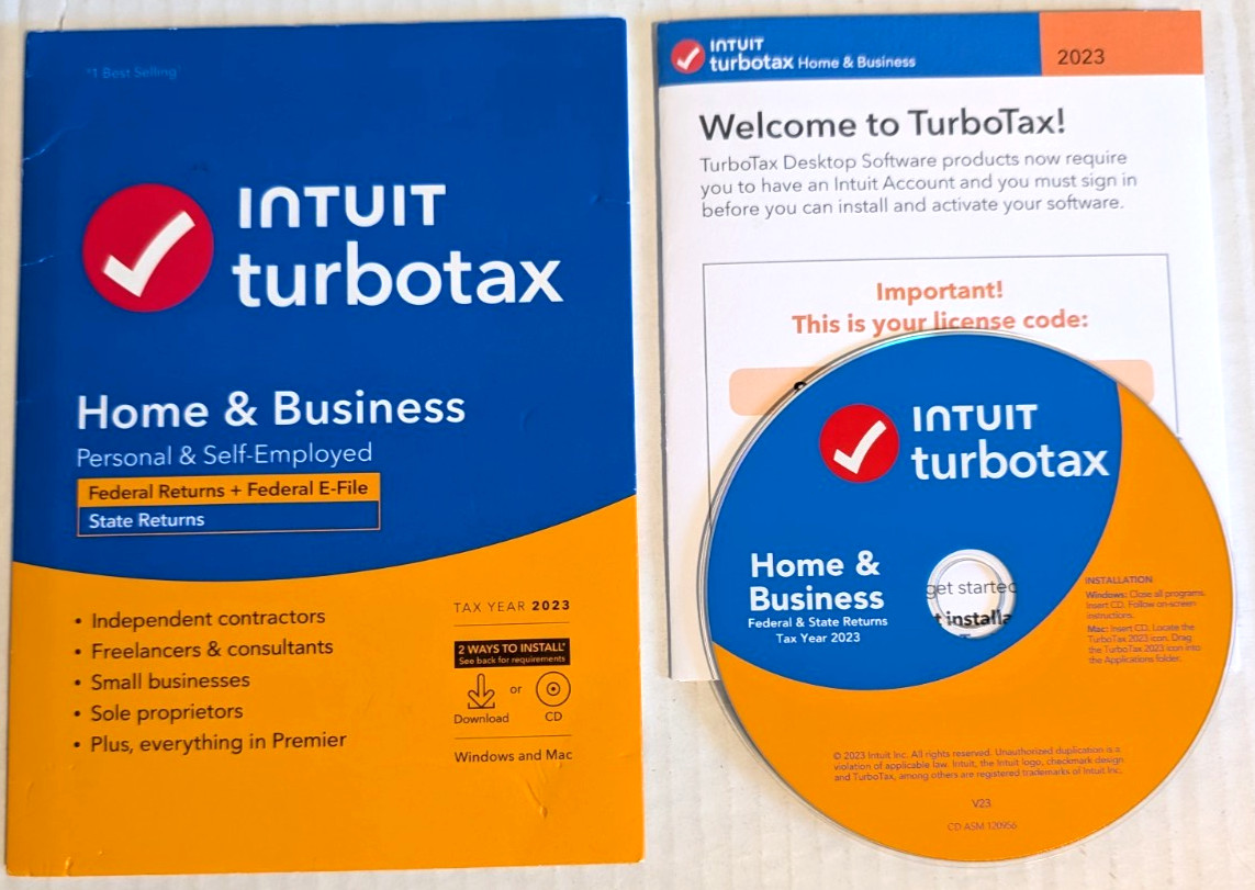 2023 Intuit Turbotax Home & Business Federal + State Software – Used Twice