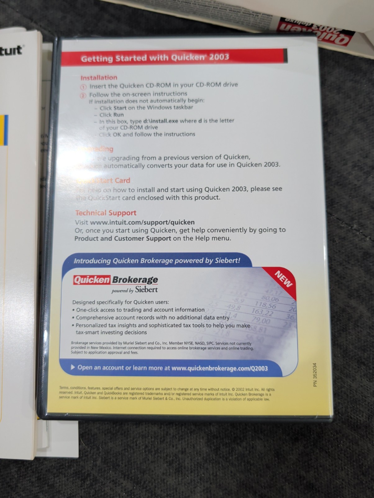 Intuit Quicken 2003 Deluxe For Windows PC CD Win 95/98/2000/Me/XP