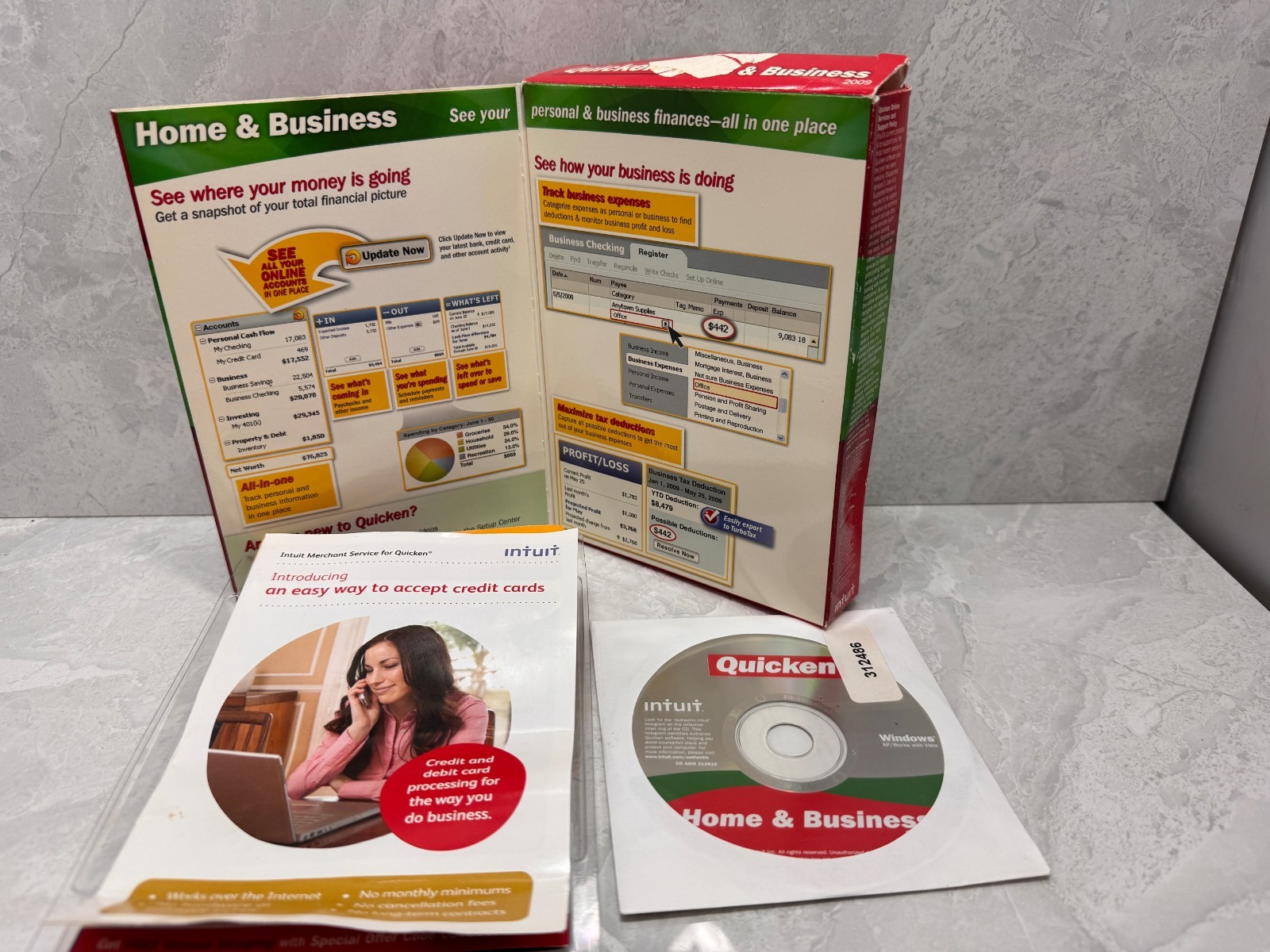 Quicken Home & Business 2009 PC CD‑ROM Software – Intuit – Complete Retail Box