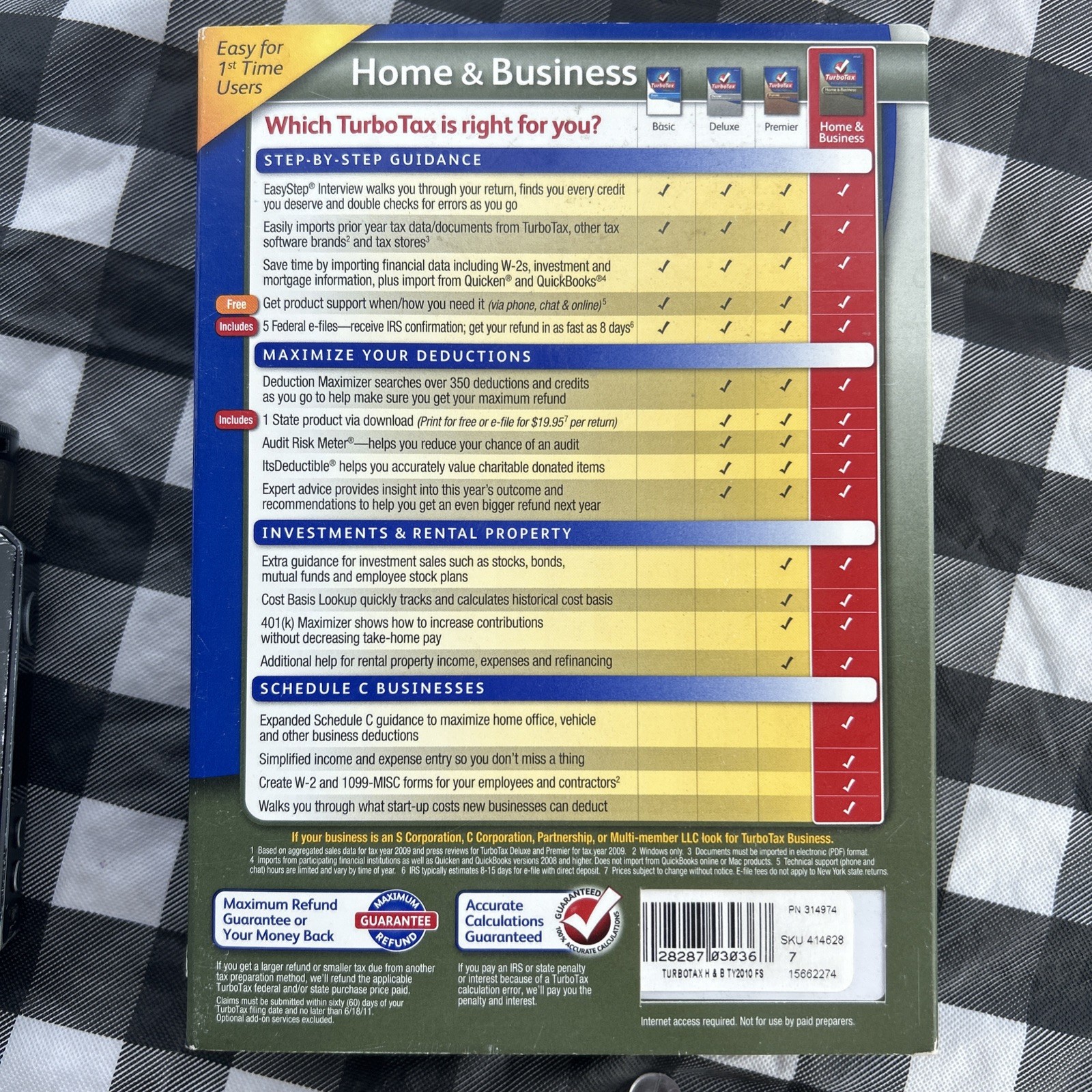 Lot of 6 Intuit TurboTax Home & Business Federal + State CD/DVD Windows Mac