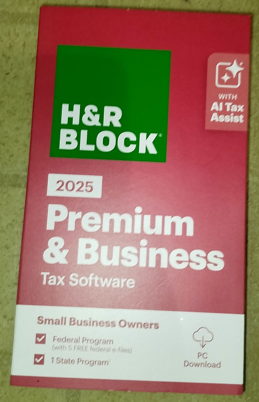 H&R Block Tax Software PREMIUM & BUSINESS 2025 Key Card for PC