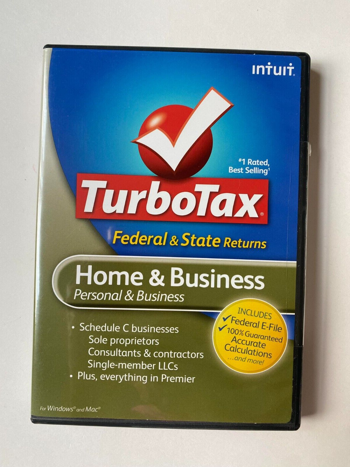 2009 TurboTax Federal Tax Return Home & Business Turbo Tax Intuit – Windows/Mac