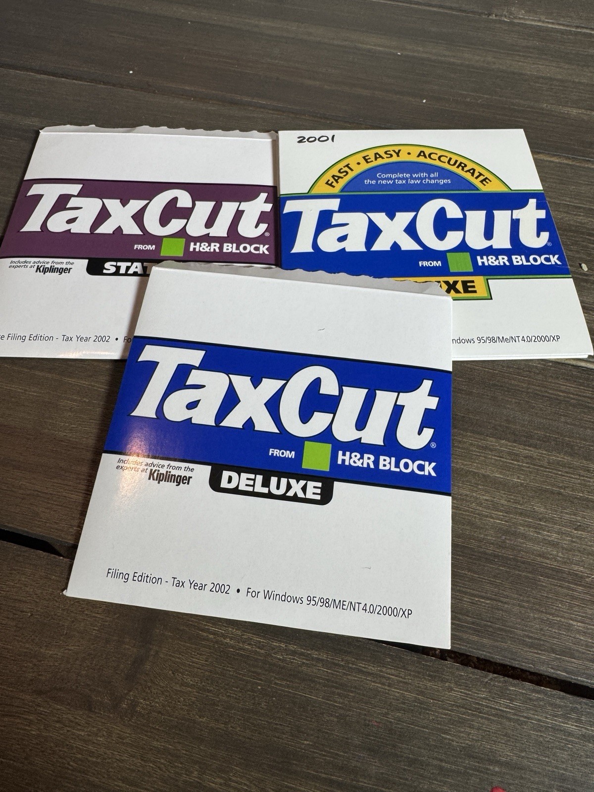 H&R Block LOT Tax Cut Software CDs Used Windows YEARS 2001 And 2002