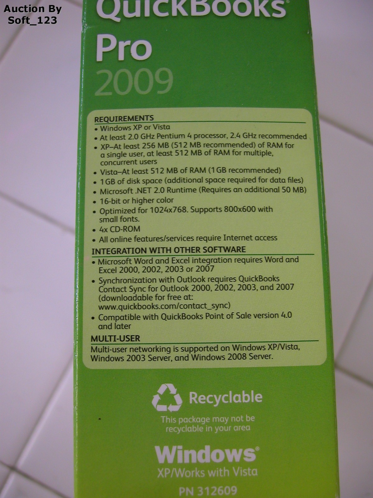 INTUIT QUICKBOOKS PRO 2009 FOR WINDOWS FULL RETAIL USA VERSION =SEALED BOX=